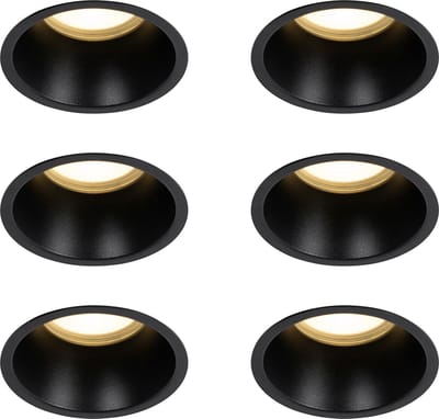 QAZQA dept - Moderne Inbouwspot - 6 stuks - Ø 10.5 cm - Zwart - Woonkamer | Slaapkamer | Keuken