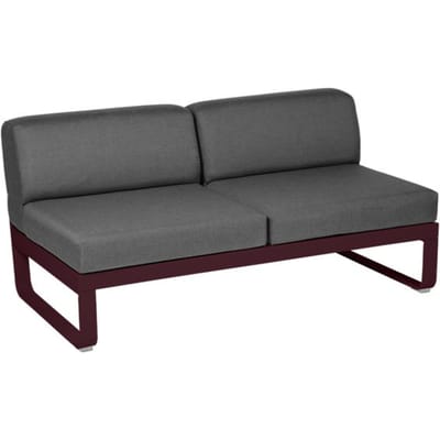 Fermob BELLEVIE 2-zits middenmodule - B9 zwarte kers - A3 grafietgrijs