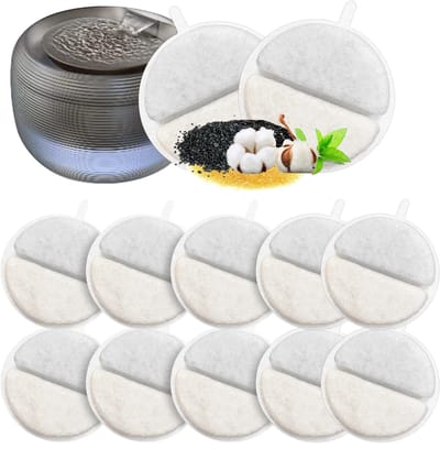 12 stuks vervangingsfilters voor katten- en hondenfonteinen, koolstoffilter en schuimfilter (praktisch)