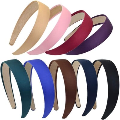 Set van 9 Satijnen Haarbanden voor Vrouwen en Meisjes - Brede Antislip Haaraccessoires in 9 Kleuren voor Stijlvolle Looks