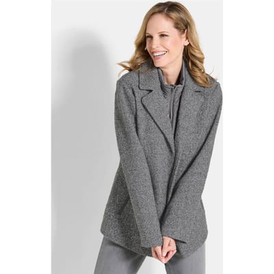 Jack in 2-in-1-look met gewatteerde inzet - grijs / wit / gedess. - Gr. 19 van Goldner Fashion