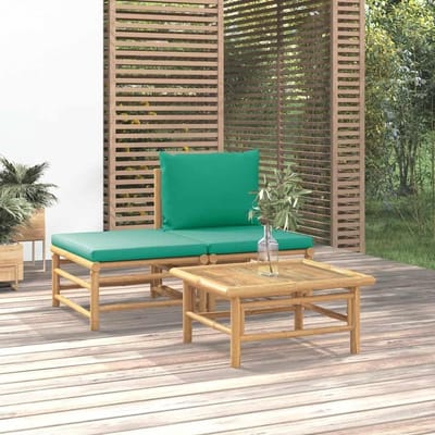 Tuinloungeset bamboe - Buitenbank set - Ontspannen buiten - Modulaire constructie - 65 x 55 x 30 cm - Groen