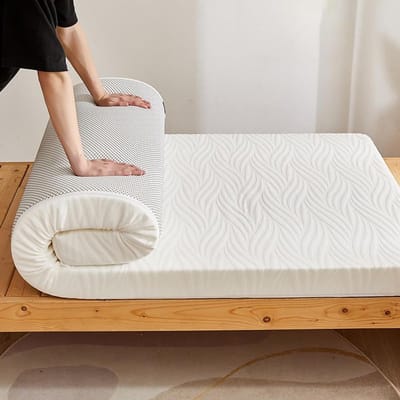 Campingmatras Traagschuim - Oprolbaar Gastenbed - Comfortabel Slapen - Hoge Dichtheid Schuim - 90 x 190 cm - Wit