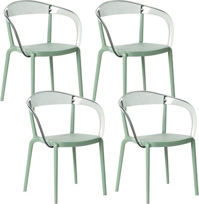 MALEVIZI - Tuinstoel set van 4 - Groen - Kunststof