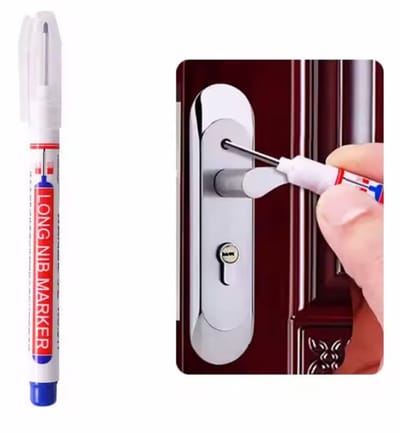 1 Stuks - Aftekenstift voor diepe gaten blauw - Diep gat marker - Aftekenen - Timmermanspotlood - Markeerpotlood - Timmermans potlood