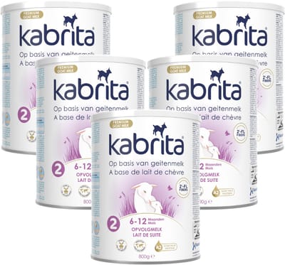 Kabrita 2 Opvolgmelk Multipack - Geitenmelk Flesvoeding vanaf 6 maanden - 5x800g - voordeelverpakking