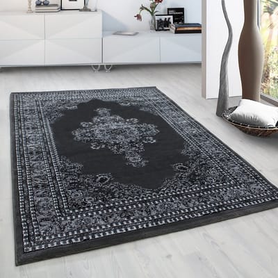Marrakesh Neizar Oosters Vloerkleed Grijs – Laagpolig Tapijt- 80x150 CM