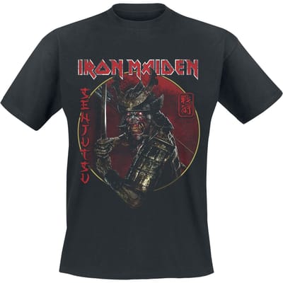 Iron Maiden T-shirt - Senjutsu Eddie Gold Circle - S tot 4XL - voor Mannen - zwart