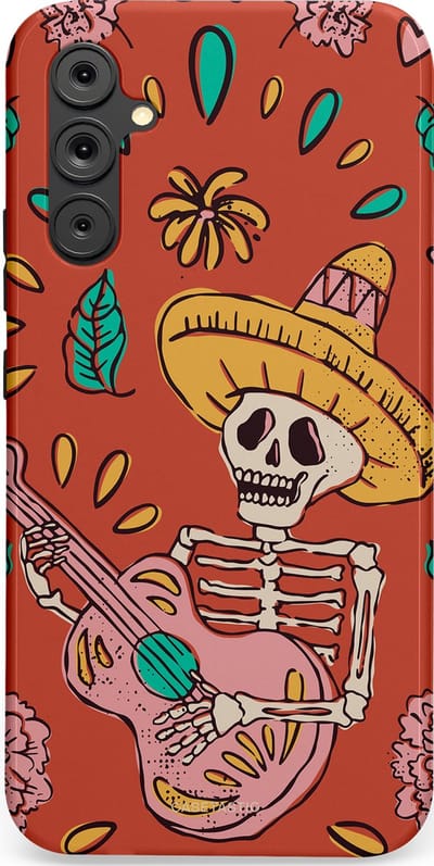 Casetastic hoesje geschikt voor Samsung Galaxy A34 (2023) 5G - Dubbellaagse bescherming - Muziekbot - Fashion Case - Terracotta Taupe