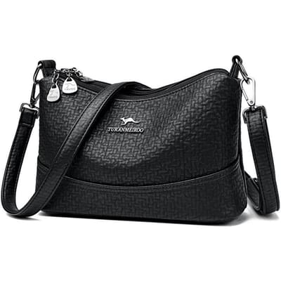Dames Tas Nieuwe Mode Dames Tas Zacht Leer Drie-laags Middelbare Leeftijd Casual Grote Capaciteit Crossbody Tas Schoudertas Dames black