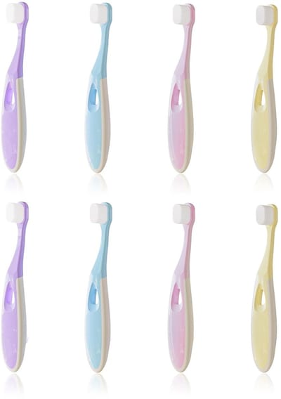 Dailygoods- Tandenborstel Zacht - 8 Stuks - Peuter Tandenborstel - Gevoelig Tandvlees - Micro Nano - Voor Kinderen 3-12 Jaar - Kindertandenborstel