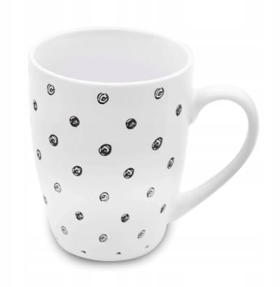 Bella Fiore Porseleinen Mok 350ml Wit met Stippen - Koffie & Thee