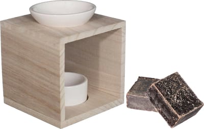 Ideas4seasons Amberblokjes/geurblokjes cadeauset - musk geur - inclusief geurbrander