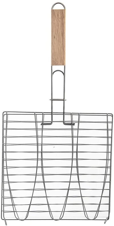 Orion - Roestvrijstalen Grillrooster - 28x55,5 cm - Houten Handvat