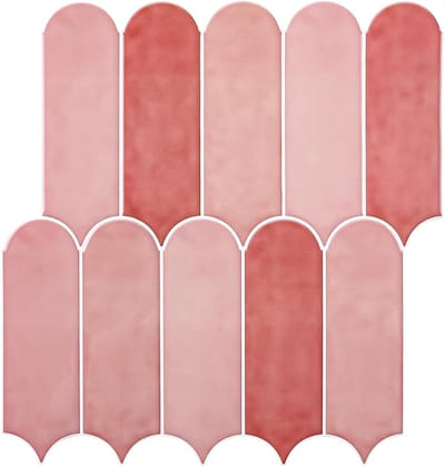 Zelfklevende Wandtegels voor Keuken en Badkamer, 10 Vellen Roze Veer Achterwand Tegels, Makkelijk aan te Brengen en Onderhoudsvriendelijk