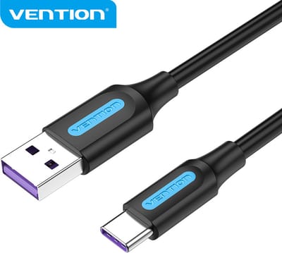 Usb 2.0 A Naar Usb-C Vention Corbf 5A Kabel 1M Zwart Pvc