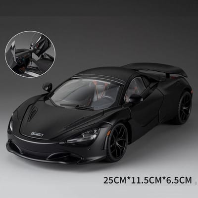 1:18 Legering Spuitgietwerk Svj63 720S Sportwagen Model Speelgoed Deuren Openen Miniatuur Voertuigen Pull-Back Wielen Supercar Verzamelaarsobject black