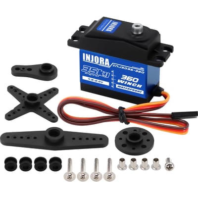 Injora Injs035-360 35Kg Waterdichte 360° Rotatie Digitale Servo Lier Spoel Voor Rc Crawler Auto Boot Model