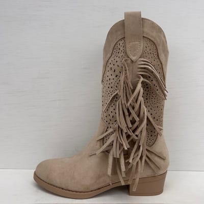 Suèdine cowboylaarzen met trendy afwerking khaki Khaki / 36