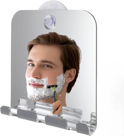 Badkamer Spiegel - Douchespiegel - 14 x 13 cm - badkamer met zuignap - Spiegels - Premium Anti Condens Douche Spiegel Met Zuignap - Badkamer Accessoires - Geschikt Voor Thuis, Buitenreizen