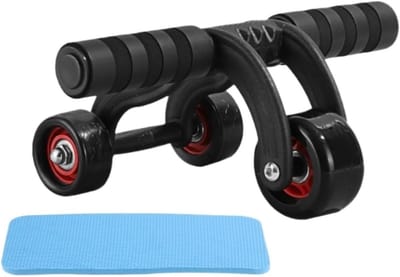 Buikspiertrainer Wiel - Core Trainer - Core Training - Stabiele Constructie - 30x15.5cm - Zwart