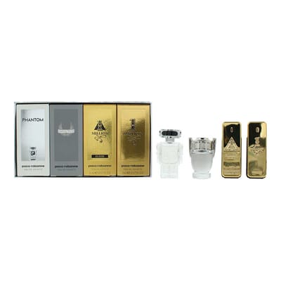 Paco Rabanne Travel Retail Exclusive Giftset - 1 Million EDT 5 ml + 1 Million Elixir Parfum 5 ml + Invictus EDT 5 ml + Phantom EDT 5 ml - cadeauset voor heren