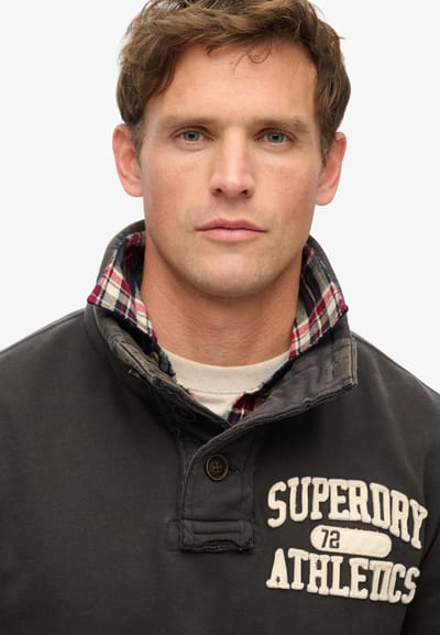 Superdry - Vintage Athletic sweatshirt met kraagloze hals - Heren - Truien