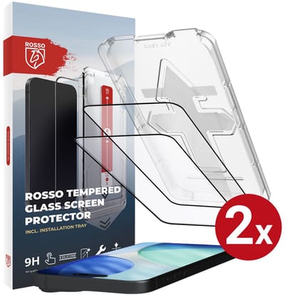 Rosso Screenprotector Geschikt voor iPhone 17 | 9H Tempered Glass | Beschermglas | Glasplaatje | Case Friendly | Installatietray | Geen luchtbellen & stof | Eenvoudige montage | 2-Pack