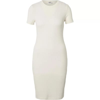 Urban Classics - Basic Slim Fit TShirt Dress Korte jurk - XS - Creme