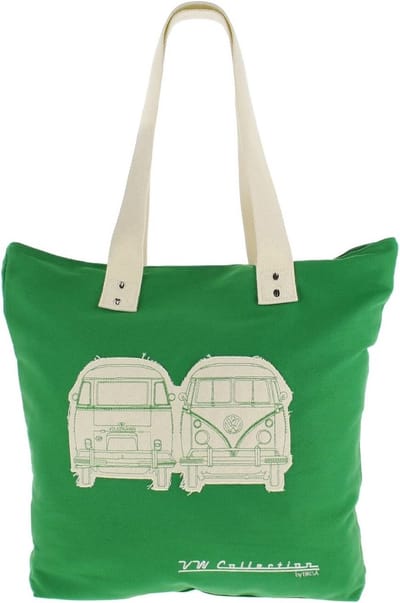 VW Bus Transporter Linnen Tote Bag - Stevige Boodschappentas 43x40x10 cm