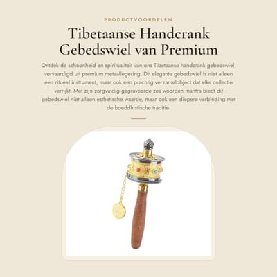 Dailygoods- Gebedsmolen Premium Legering - Boeddhistische Mantra - Handgedraaid - Collectieobject - Uniek Cadeau - Exquisite Vakmanschap - Gebedswiel