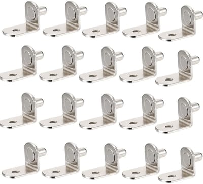 Dailygoody - Plankspelden - Plankhouders - Wit - L-vormige metalen steunharingen - 20 stuks - Geschikt voor alle 5 mm planken