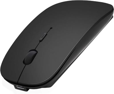GELLDG Bluetooth-muis - Stille minimuis - Oplaadbaar - Compatibel met laptops, iPads, iPhones, Macs (iOS 13.3.2 en later), pc's en tablets - Compatibel met Windows/Linux - 3 instelbare dpi - zwart