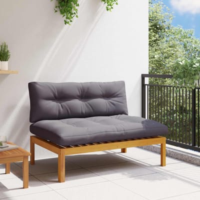 vidaXL - Midden - Sofa - Eenheid - Natuurlijk - en - Donkergrijs - Acaciahout
