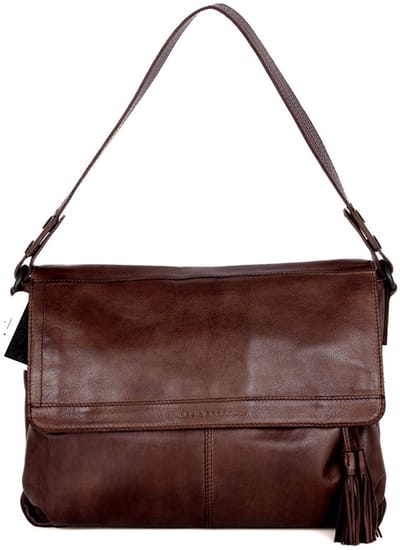 Leren Laptop Schoudertas - 13.3 inch - Lorin - Donkerbruin