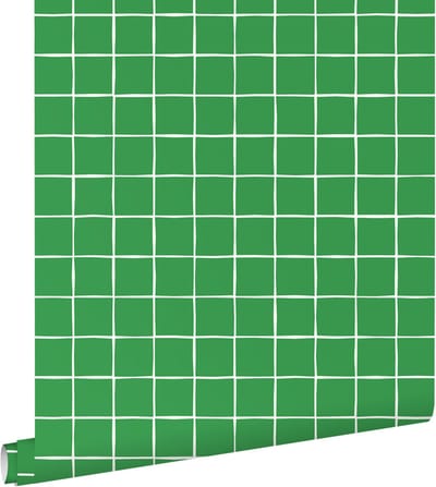 ESTAhome behang geblokt motief groen - 50 x 900 cm - 131267