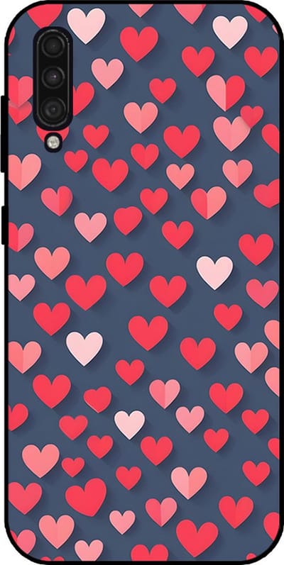 Smartphonica Telefoonhoesje Geschikt voor Samsung Galaxy A30s/A50/A50s met Roze en Rode Hartjes Opdruk - TPU Backcover Case With Rosé and Red Heart Design geschikt voor Samsung Galaxy A30s;Samsung Galaxy A50;Samsung Galaxy A50s