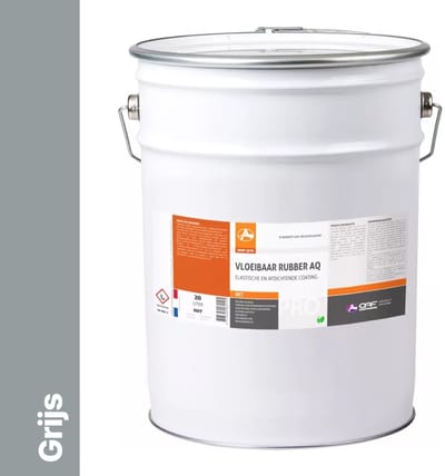 OAF PRO Vloeibaar Rubber AQ Grijs 20 liter - UV-Bestendig - Dakbedekking - Afdichting - Dicht Scheuren en Kieren - In Wit, Grijs en Zwart