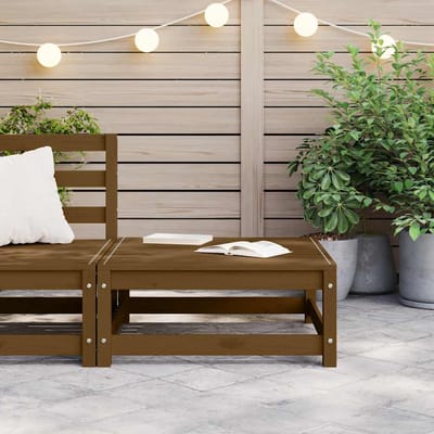 vidaXL - Tuinvoetenbank - 70x70x30 - cm - massief - grenenhout - honingbruin