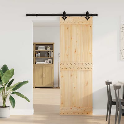 vidaXL - Schuifdeur - NARVIK - Naturel - en - Zwart - 70 - x - 210 - cm - (152,5 - cm)