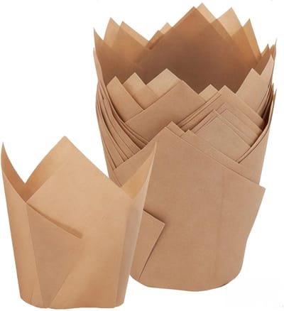 Tulip Cupcake Liners - 300 Stuks Hoge Temperatuur Bestendige Muffin Papieren Bakvormen voor Taart, Muffins en Gebak