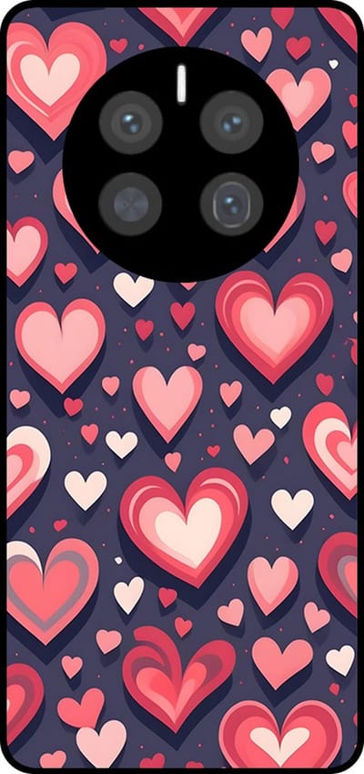 Smartphonica Telefoonhoesje Geschikt voor Huawei Mate 50 Pro met Hartjes Opdruk - TPU Backcover Case With Heart Design geschikt voor Huawei Mate 50 Pro