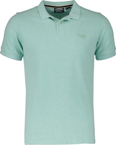 Superdry Piqué Poloshirt Melange Lichtgroen - Maat L - Heren