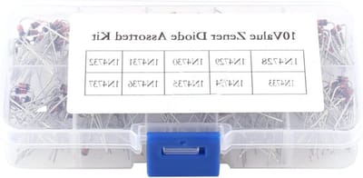 200 Stuks Zener Diode Assortiment met 10 Waarden en Opbergdoos voor Elektronica Projecten