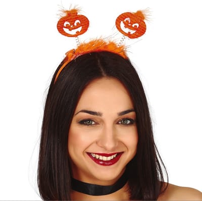 Halloween diadeem - pompoen - one size - oranje - meisjes/dames