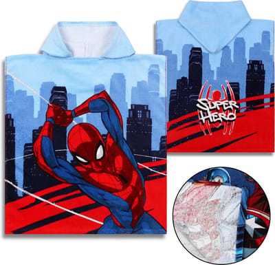 MARVEL Spider-Man Kinderponcho met capuchon voor jongens 50x115 cm OEKO-TEX