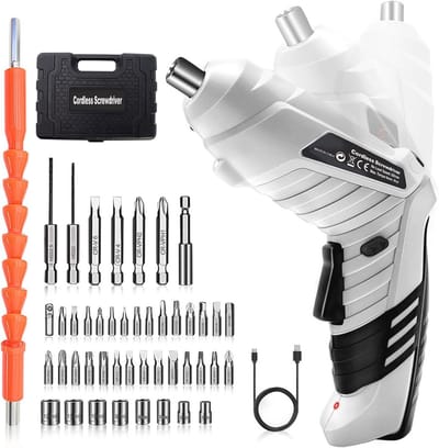 Elektrische schroevendraaier-set met accessoires - USB-oplaadbaar, 3,5 Nm, 2 standen en LED verlichting