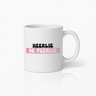 Heerlijke De Peerlie Grappige Quote Koffiemok – Uniek Roze & Zwart Ontwerp