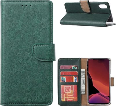 Bookcase Geschikt voor: Huawei P Smart 2021 - Groen - portemonnee hoesje