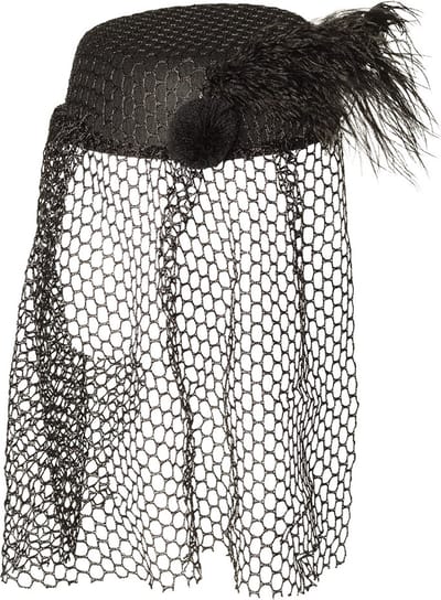 Boland - Hoed Black widow met sluier Zwart - 57 - Volwassenen - Vrouwen - Halloween accessoire - Horror